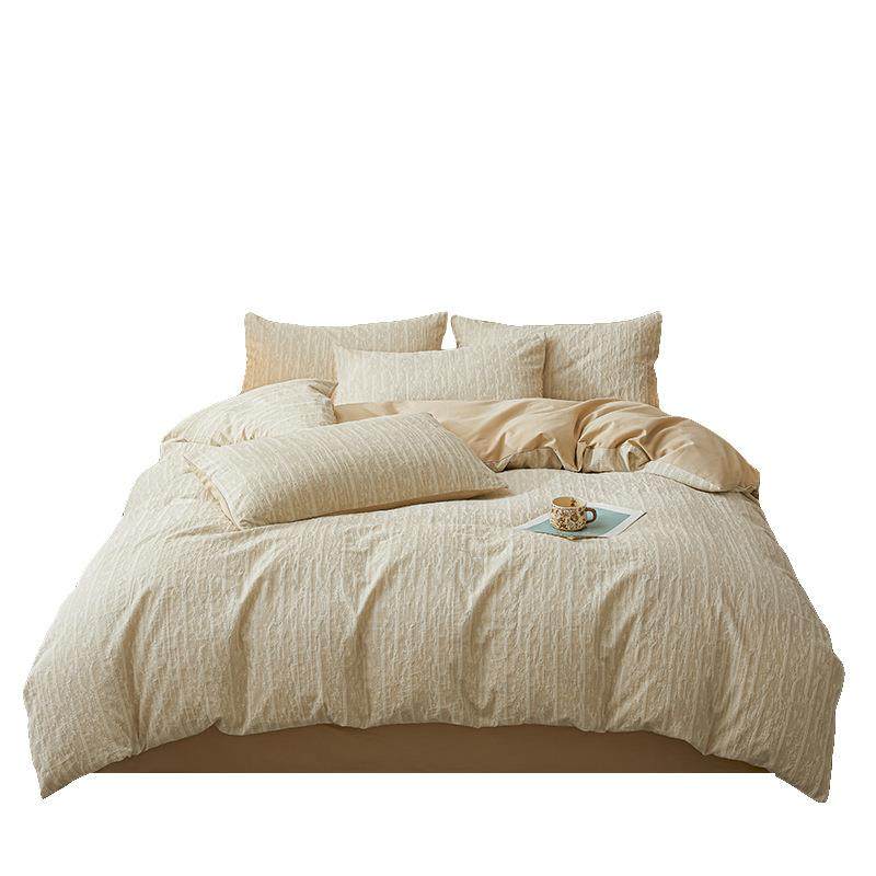 日式无印纯棉四件套良品贝壳绣全棉三层纱提花款床品被套床单,床上用品,床品套件/四件套/多件套,淘宝优惠券,粉丝福利购,淘宝优惠卷