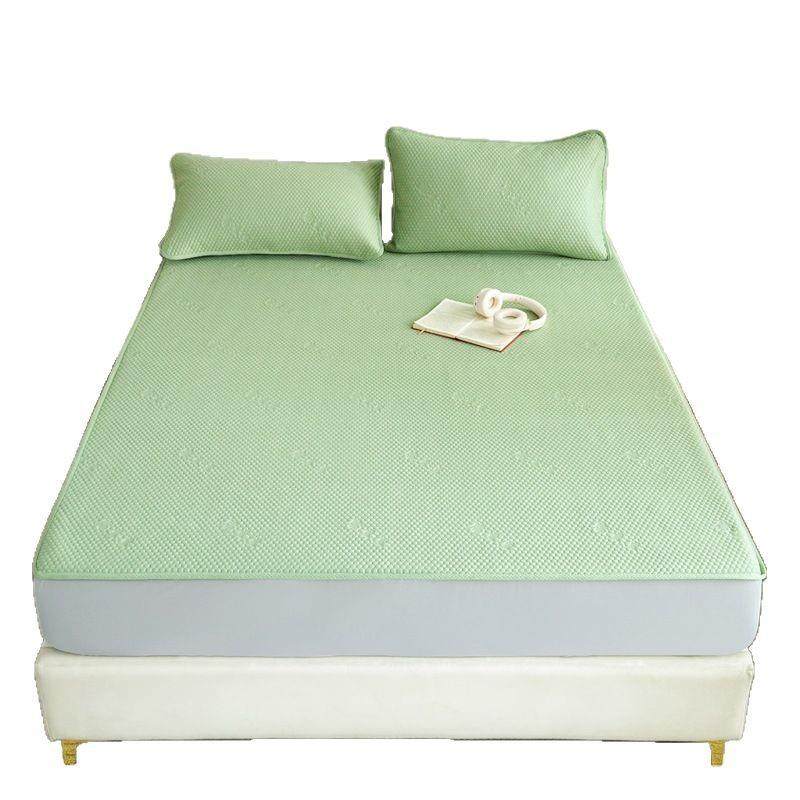 凉感冰豆豆凉席床笠三件套纯色软席夏季床笠可机洗床垫保护套,床上用品,冰丝席,淘宝优惠券,粉丝福利购,淘宝优惠卷