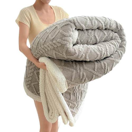 塔芙绒冬季加厚毛毯被子盖毯法兰绒办公室午睡毯外贸双层绒毯