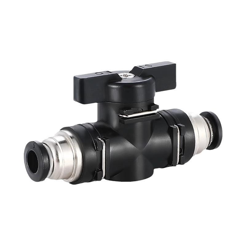 气管开关阀c气阀门快速接头bu手阀水管直快接球阀4/6动/8/10/1通2