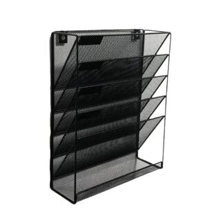 6层壁挂置物架金属文件架铁艺壁挂收纳架资料报纸杂志展示架