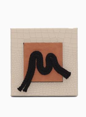 简约高级感编织毛线相框设计师款家居软装饰品摆件婚纱照桌面摆台