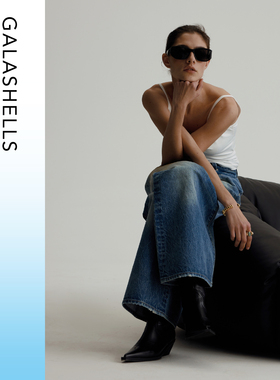 GALASHELLS24321-0002复古油污重水洗廓型牛仔裤