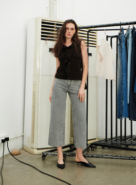 GALASHELLS#24234-0000烟灰色中腰九分小直筒