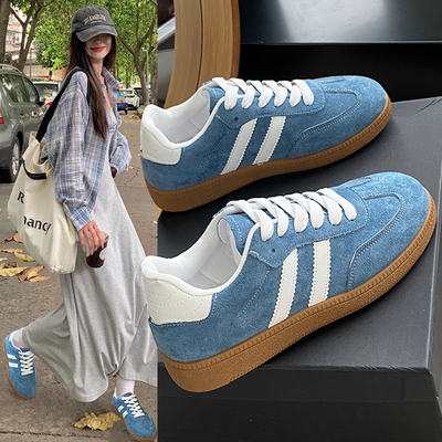 爆款平底百搭休闲运动德训鞋子女