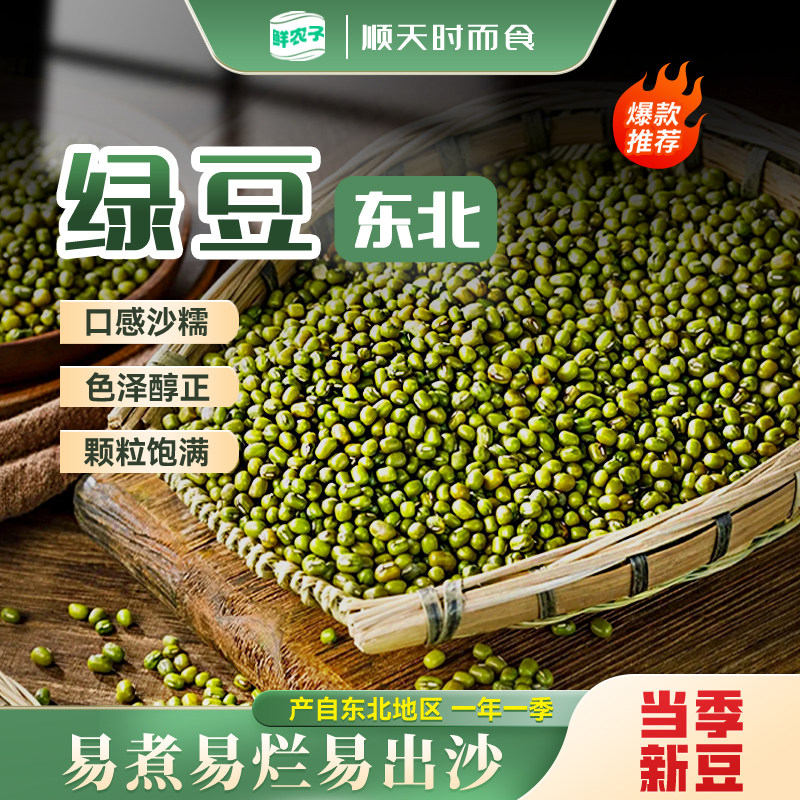 1东北绿豆甄选小绿豆新鲜农家自产可发芽小豆颗粒饱满绿豆汤粥