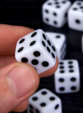 黑色骰子手扔麻将机用色子全黑色子圆角白点筛子色子骰子游戏筛子
