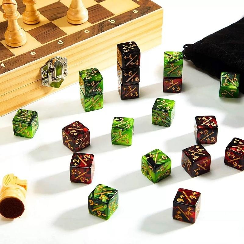 双色16方角加减符合骰子运算色子