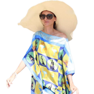 意大利进口 OREQUO HOLIDAY Short Kaftan短罩衫度假真丝连衣裙