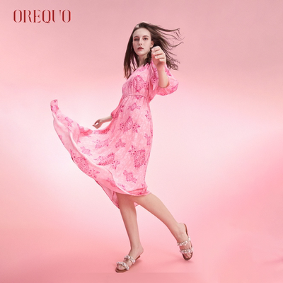 100%桑蚕丝欧瑞库真丝连衣裙女