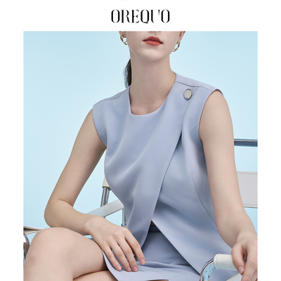 OREQUO HOLIDAY 高级设计感气质通勤职业无袖西装马甲时尚外套