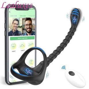 Bluetooth Penis Cock Ring Vibrator Anal Plug Adult Sex Toys
