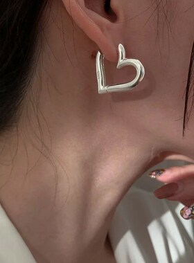 925 Sterling Silver Vintage Heart Earrings For Women rendy E