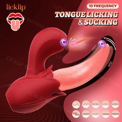 2 in 1 Sucking Rose Vibrator For Women Double Stimulation Cl