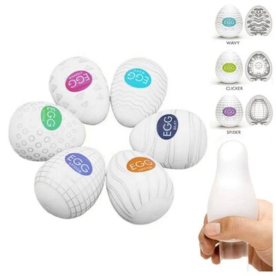 6Pc/Lot Wavy Eggs Male Masturbator Artificial Vaginas Real P