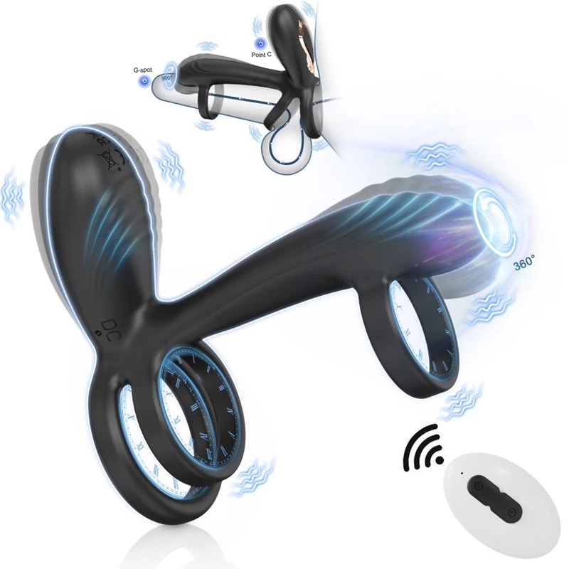 Vibrating 360Twisting Cock Ring Sex Toys for Women Adult
