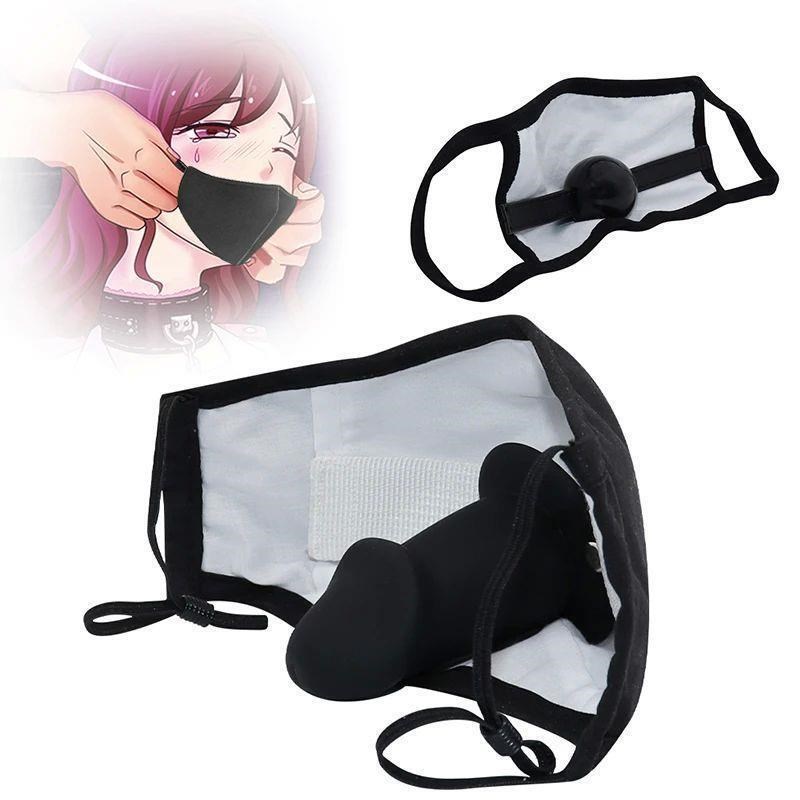 BDSM Soft Silicone Penis Mouth Ball Gag Mask Fetish Slave