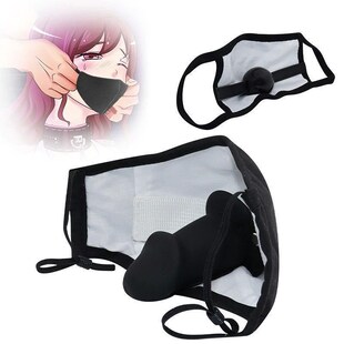 Penis Mouth Fetish Soft Slave Mask Silicone Gag BDSM Ball