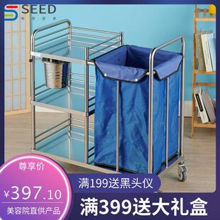 304不锈钢三层被服污物车污衣袋车酒店保洁收纳车静音护理晨护车