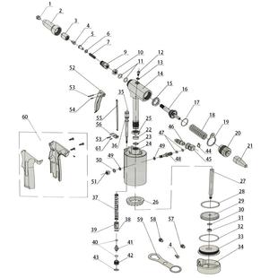 安字PT-5000气动拉钉枪配件爪片套筒/弹簧套筒/爪片/导嘴