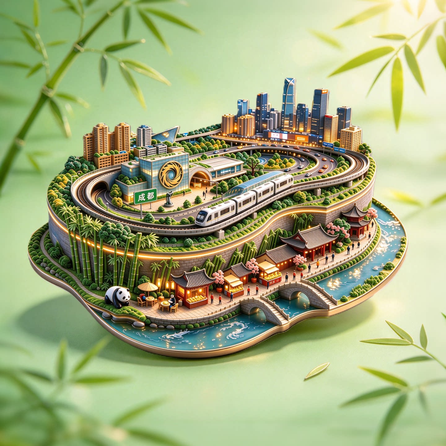 成都文创冰箱贴四川成都大熊猫金属磁吸贴城市地标旅游文创纪念品