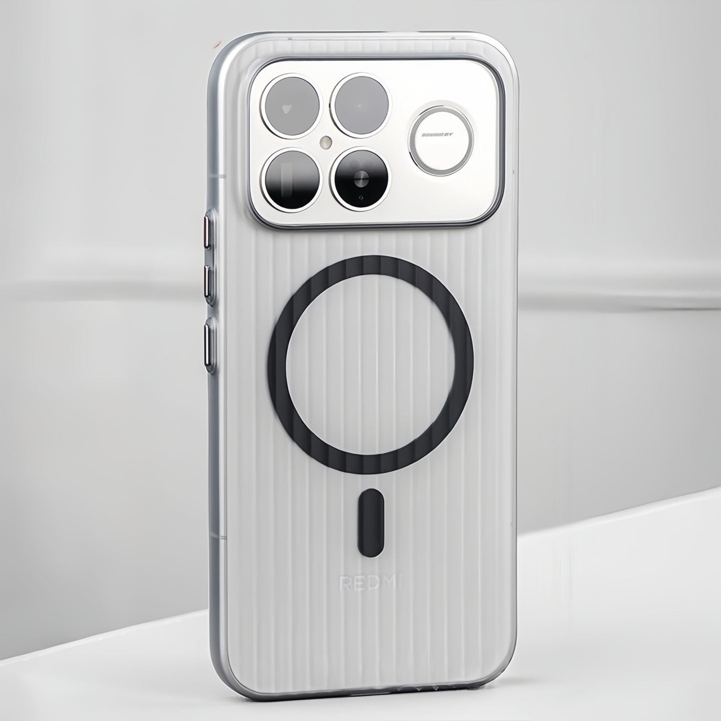 适用红米K90超薄瓦楞磁吸硬壳