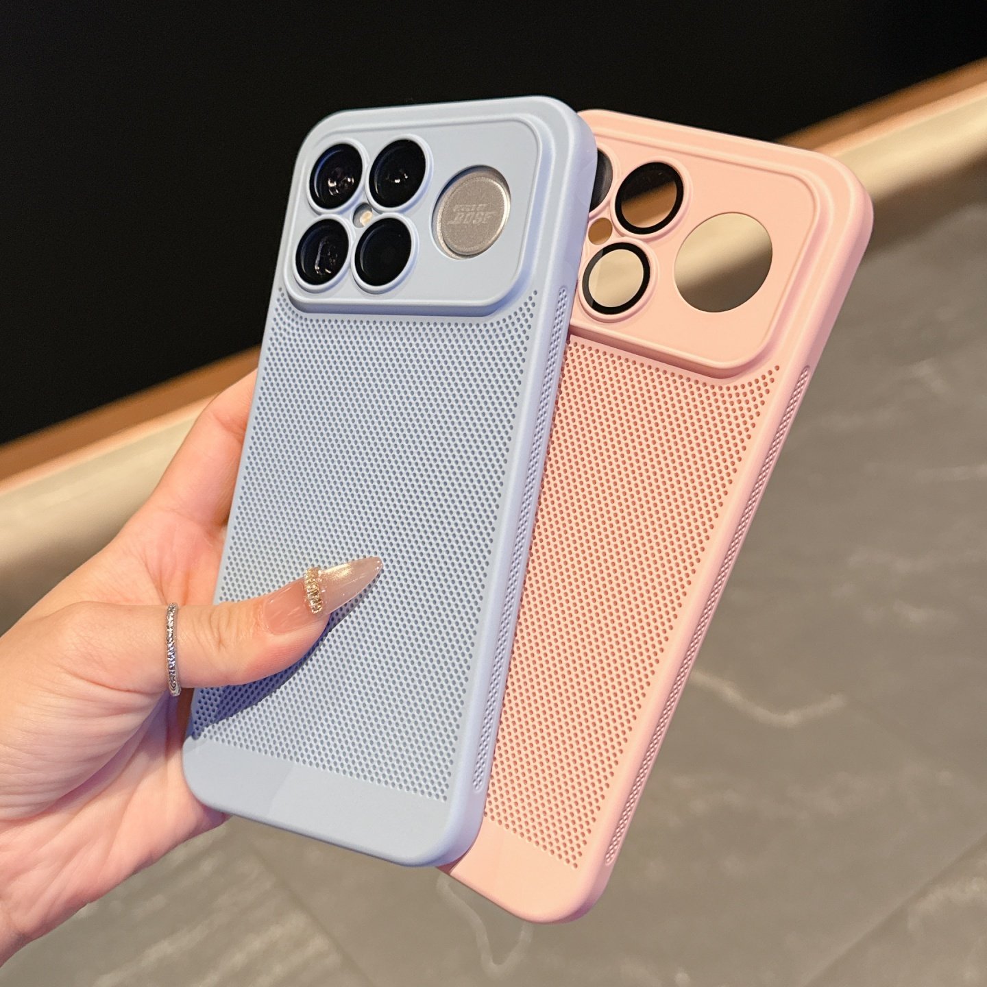 蜂窝网孔透气散热适用红米K90手机壳新款小米K90promaxc带镜头膜k80pro高级感硬网壳17全包防摔保护套男女款