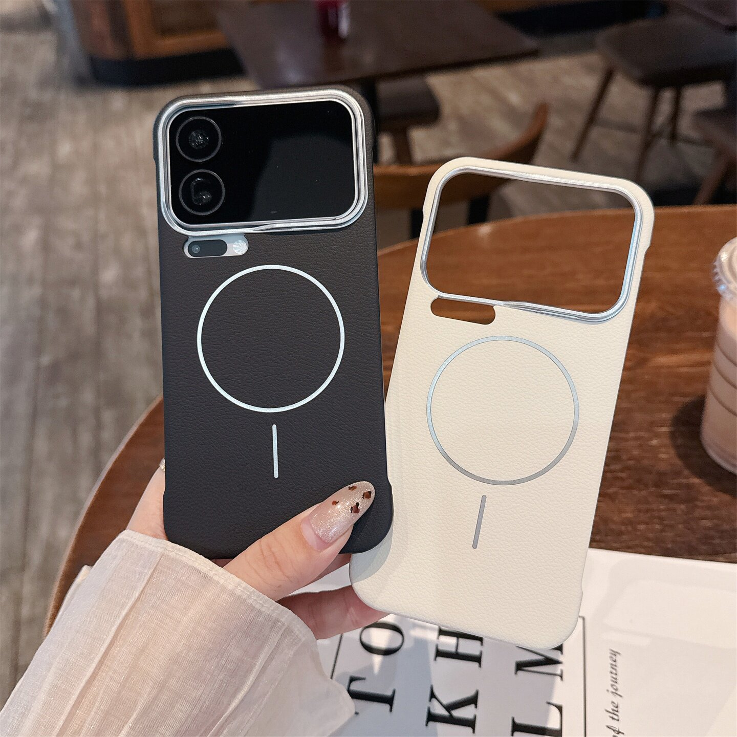 磁吸无边框适用小米17pro手机壳新款17promax高级感皮纹防指纹xioami17pm超薄散热硬壳15pro半包防摔保护套