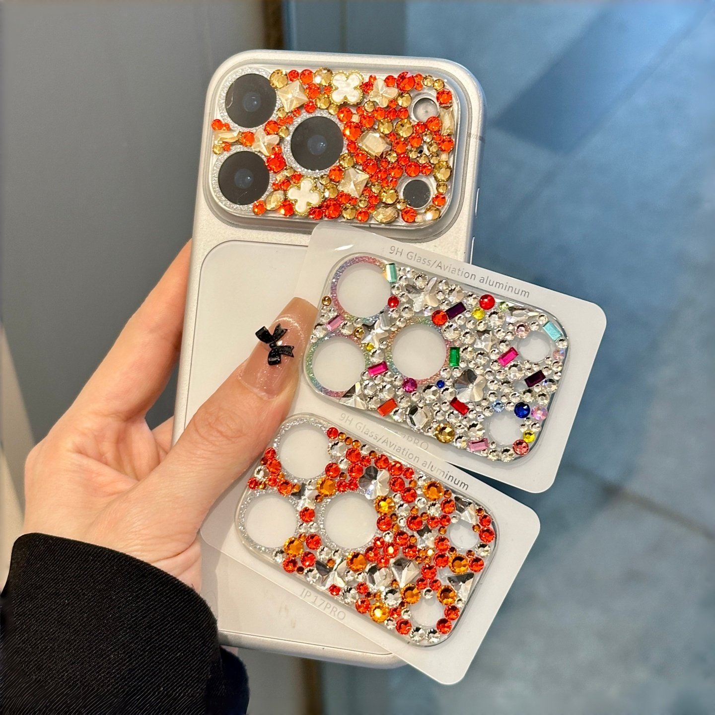 橙色幸运草满钻镜头贴适用苹果17promax镜头膜新款超闪镶钻iPhone17pro后摄像头彩钻保护圈17pm一体全包覆盖,3C数码配件,手机贴膜,淘宝优惠券,粉丝福利购,淘宝优惠卷