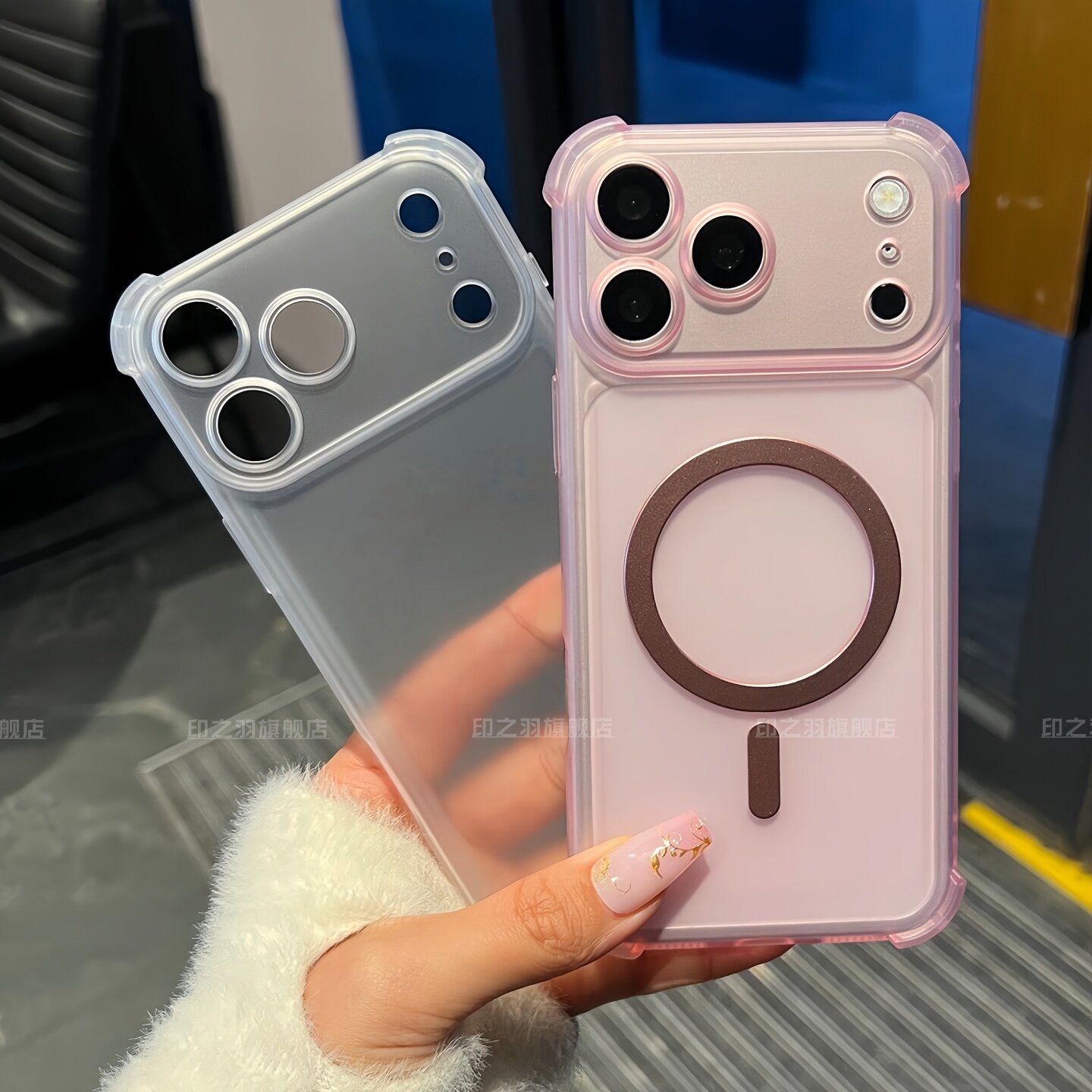 适用苹果17promax手机壳新款iPhone17e四角气囊防摔16pro半透明冰雾磁吸15镜头全包保护套air高级感硅胶软壳