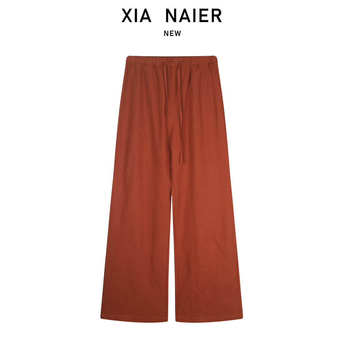 【79%天丝+21%亚麻】显瘦松紧腰气质休闲直筒裤Y003A20401