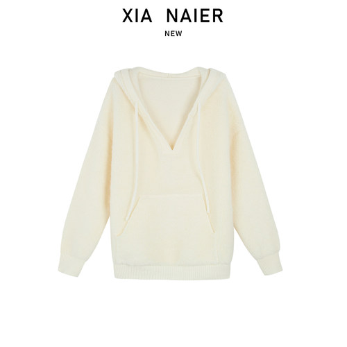 【100%圈圈羊毛 760克】25秋冬纯色连帽毛织上衣外套 WM-9002