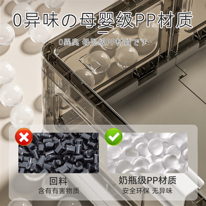 速发日本床底收纳箱带滑轮放床下床底滚轮收纳箱床底扁平收纳箱大