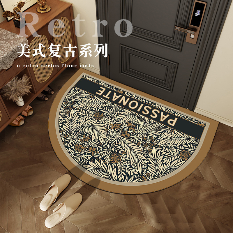 速发新款复入美式古脚门垫家用玄关门口地垫耐脏耐滑蹭户垫可水洗