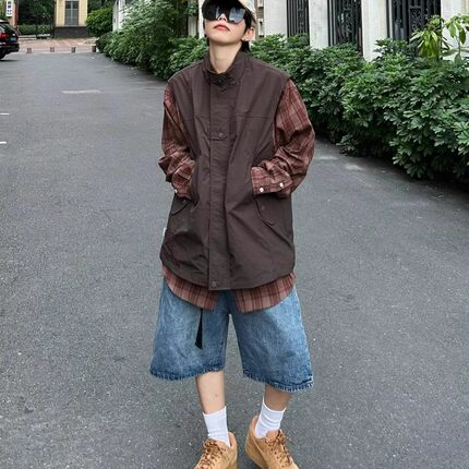 男孩子衣服搭配帅气夹克套装小众设计师男装2024新款男大学生款式