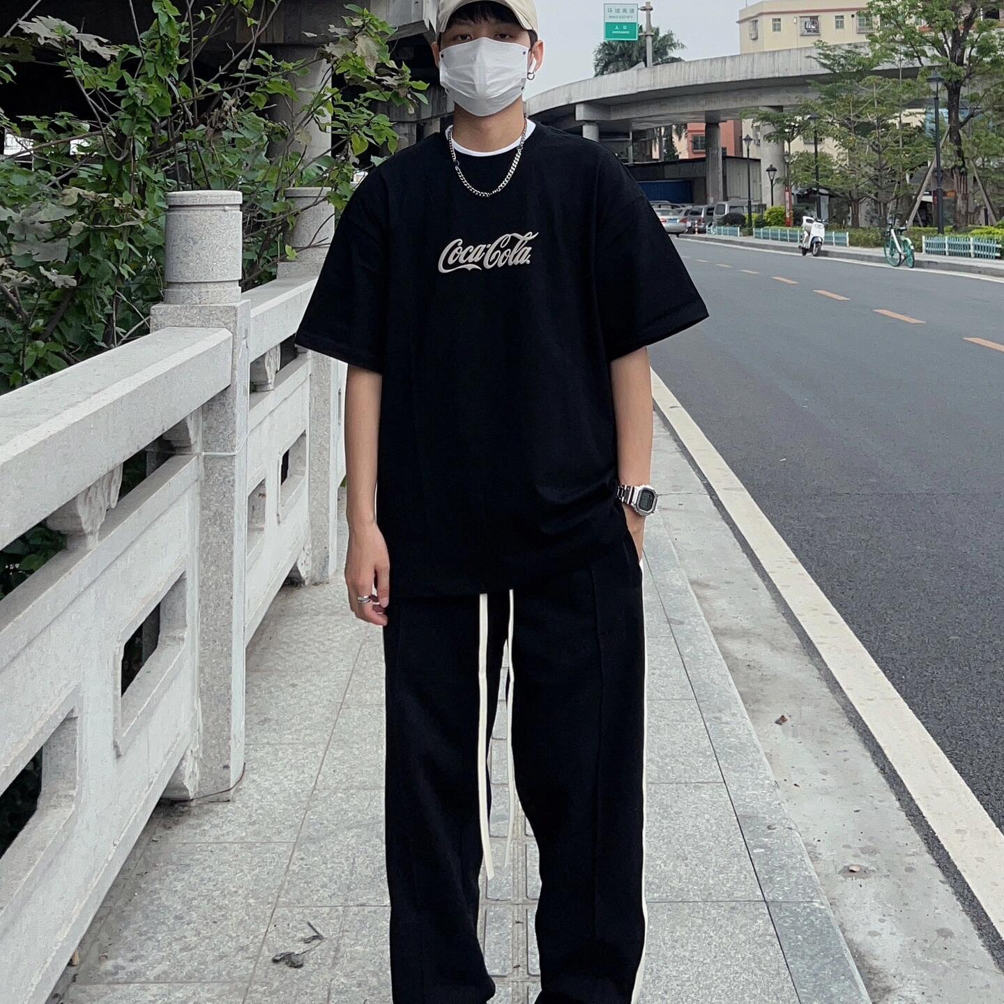 夏季套装男装2025新款短袖t恤衣服男搭配2025新款休闲裤爆款夏装