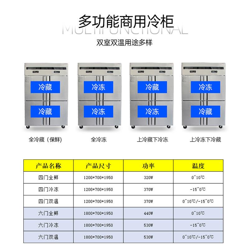 四门冷柜用锈钢商冷藏冷冻双厨温柜酒店房68468冰箱不立式冷藏保