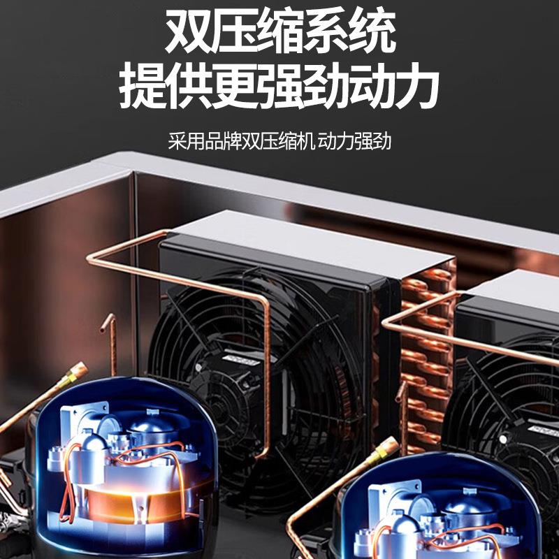 四不门冰箱钢商用锈展示柜厨房保鲜冷冻柜六风冷双温立250式门冰