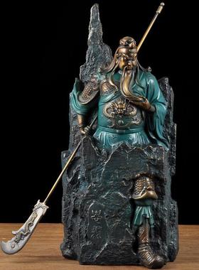黄铜关公摆件 大号武财神雕像 家居办公室公司酒店开业装饰礼品