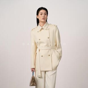 桑蚕丝双排扣风衣款 家 中长款 肯辛顿版 山羊绒大衣 柜上2