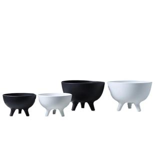 现代北欧创意陶瓷三脚果盘摆件软装 客厅茶几桌面高脚收纳家居饰品