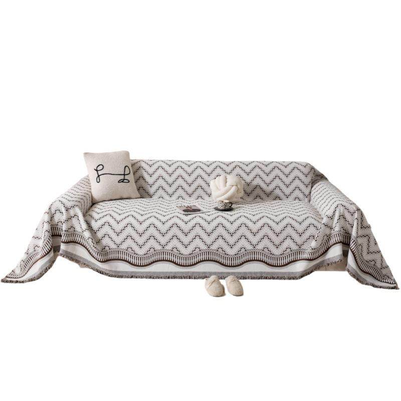 异形波纹双面雪尼尔沙发巾防滑防猫抓一整张家用全盖毯子套罩坐垫