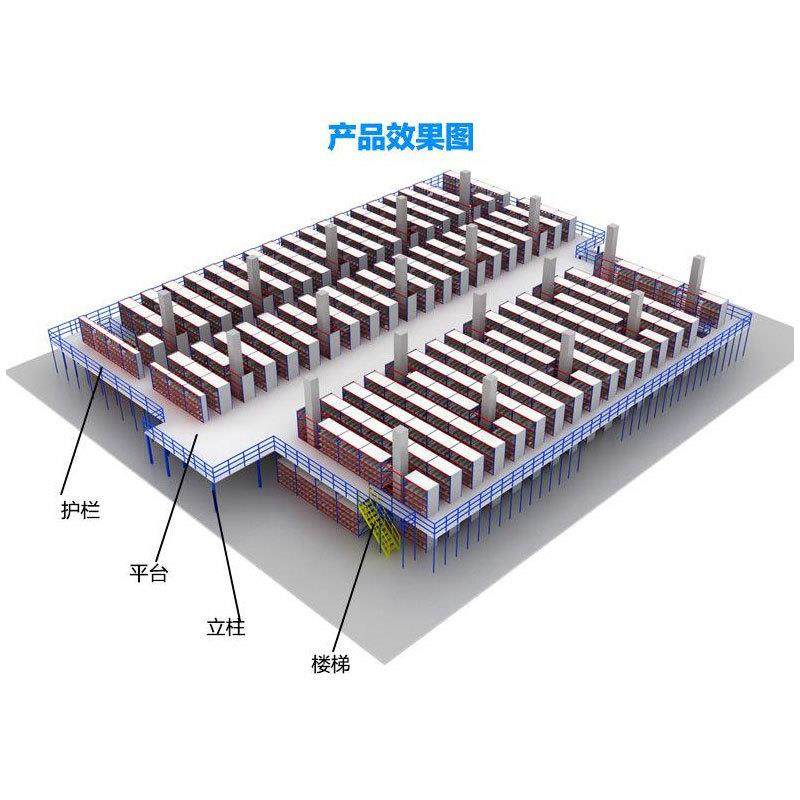 双层组装建搭仓库仓储钢结构厂房隔层可拆卸阁楼平台货架