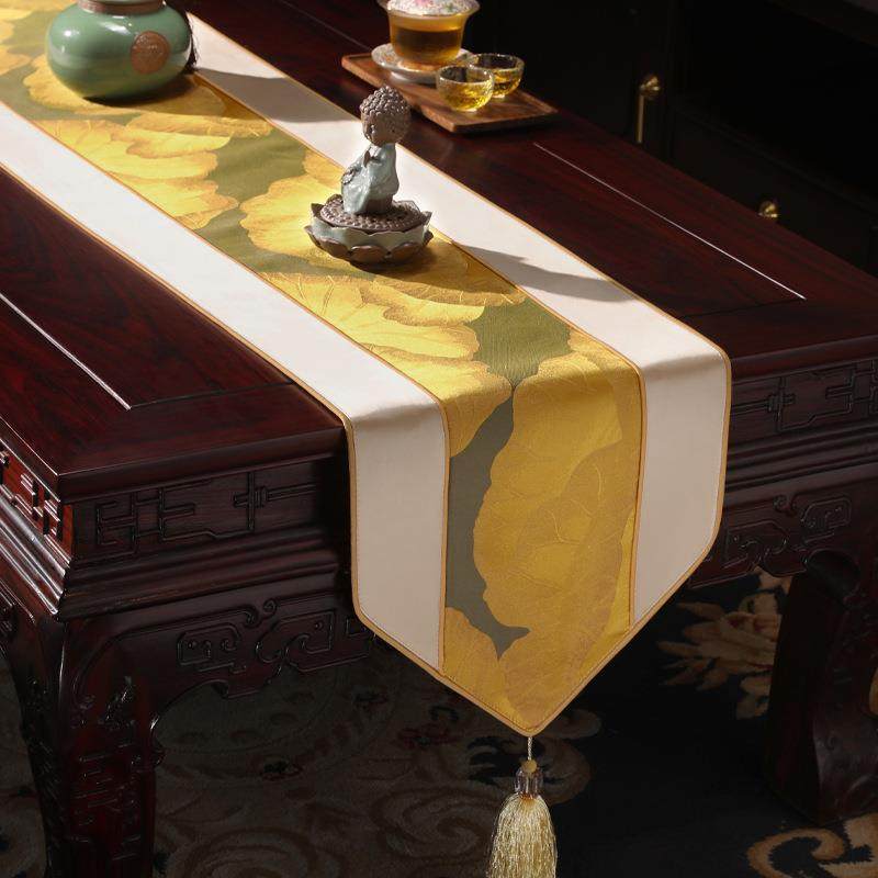 厂家现代新中式禅意桌旗餐桌布长条桌巾高档茶几茶旗供货风茶台