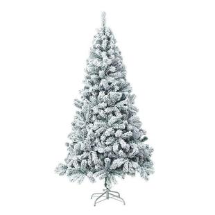 圣诞树加密植绒PVC摆件家用diy大型商场酒店圣诞节装饰落雪款