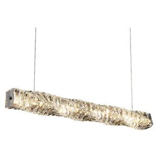 后现代轻奢高档金色水晶厨房吧台灯简约岛台一字长条水晶餐厅吊灯