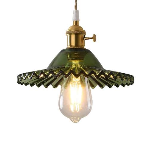 美式复古吊灯老上海怀旧吊灯民宿餐厅书房阳台玄关黄铜玻璃吊灯