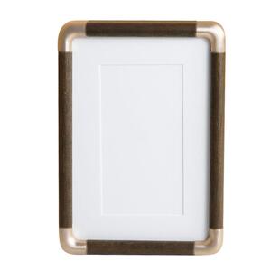 黑胡桃实木质铜角相框摆台6寸78全家福免打孔挂墙A4榫卯结构