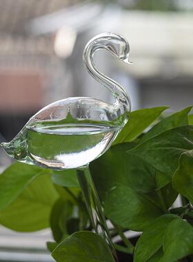 创意家用彩色玻璃浇花器绿植自动球浇水盆栽摆件园艺工具卡通异形