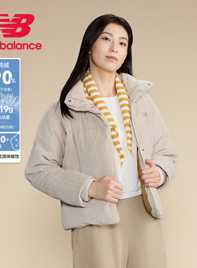 NEW BALANCE NB冬女短款灯芯绒保暖时尚外套立领羽绒服 NPE44022